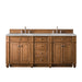 Bristol 72" Double Vanity, Saddle Brown w/ 3 CM Ethereal Noctis Silestone Top w/FreePower Wireless Charger