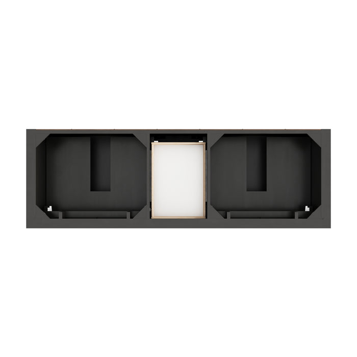 Brookfield 72" Double Vanity, Pecan w/ 3 CM Ethereal Noctis Silestone Top