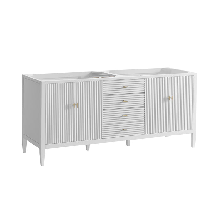 Myrrin 72" Double Vanity, Mid Century Walnut w/ 3 CM Eternal Jasmine Pearl Silestone Top
