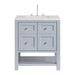 Breckenridge 30" Single Vanity, Serenity Blue, w/ 3 CM Eternal Jasmine Pearl Quartz Top