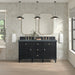 Lorelai 60" Double Vanity, Whitewashed Oak w/ 3 CM Charcoal Soapstone Silestone Top