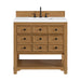 Malibu 36" Single Vanity, Amber Birch w/ 3 CM White Zeus Top