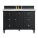 Lorelai 48" Single Vanity, Black Onyx w/ 3 CM Victorian Silver Silestone Top