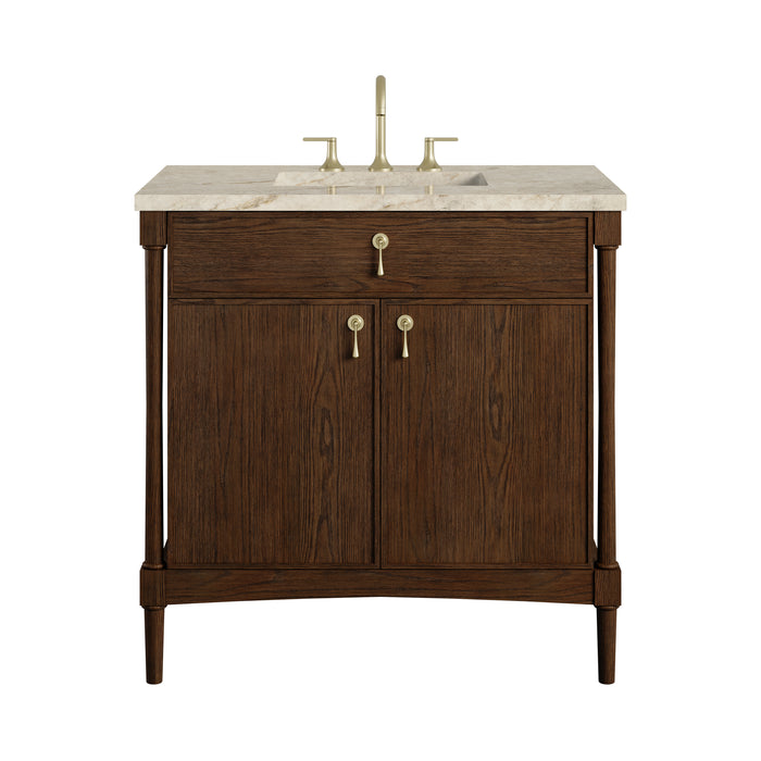 Kinnsden 36" Single Vanity, Sable Oak w/ 3 CM Tajnar Eclos Top