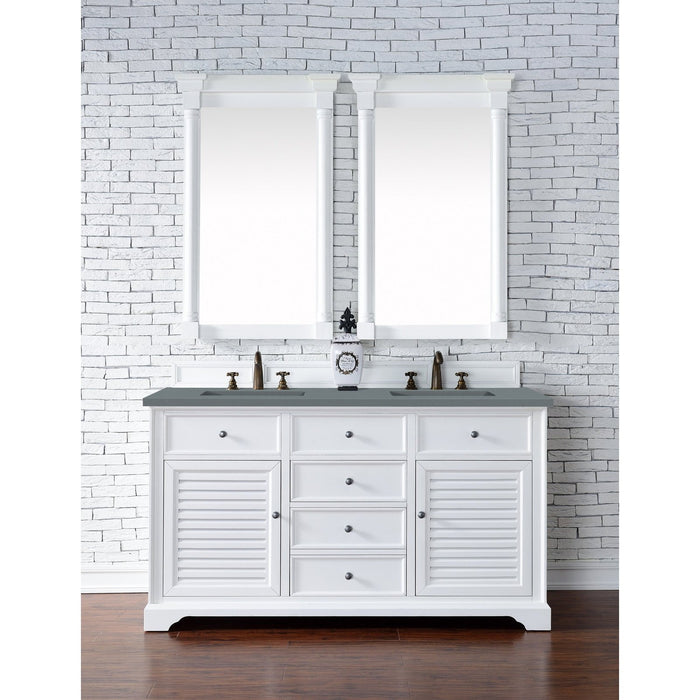 James Martin Vanities Savannah 60" Bright White Double Vanity