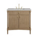 Kinnsden 36" Single Vanity, Weathered Oak w/ 3 CM Eternal Jasmine Pearl Silestone Top