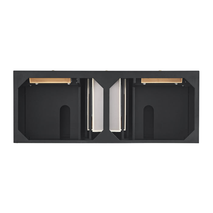 Lorelai 60" Double Vanity, Mid-Century Walnut, w/ 3 CM Siberian Silestone Top