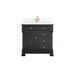Brookfield 36" Single Vanity, Black Onyx w/ Single Hole 3 CM White Zeus Silestone Top & Backsplash