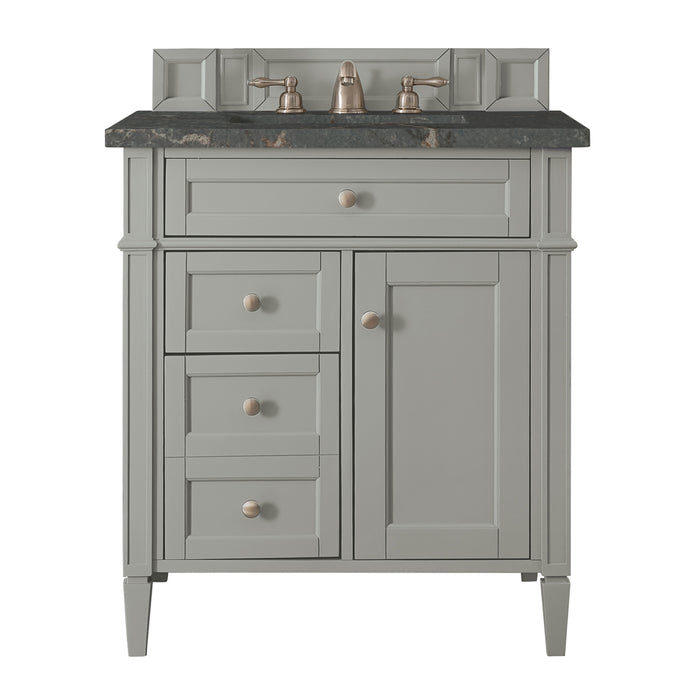 Brittany 30" Single Vanity, Urban Gray, w/ 3 CM Parisien Bleu Silestone Top
