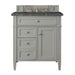 Brittany 30" Single Vanity, Urban Gray, w/ 3 CM Parisien Bleu Silestone Top