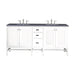 Addison 72" Double Vanity, Glossy White w/ 3 CM Charcoal Soapstone Silestone Top