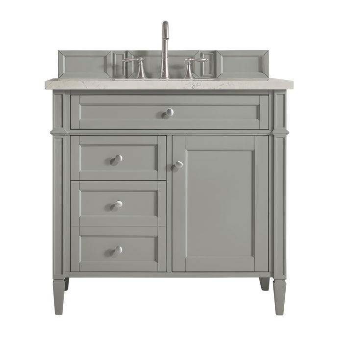 Brittany 36" Single Vanity, Urban Gray, w/ 3 CM Siberian Silestone Top