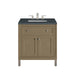 Chicago 30" Single Vanity, Walnut Whisper, w/ 3 CM Charcoal Soapstone Silestone® Top