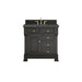 Brookfield 36" Single Vanity, Black Onyx w/ 3 CM Parisien Bleu Silestone Top