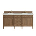 Brittany 72" Double Vanity, Bright White Vanity w/ 3 CM Eternal Jasmine Pearl Silestone Top w/FreePower Wireless Charger
