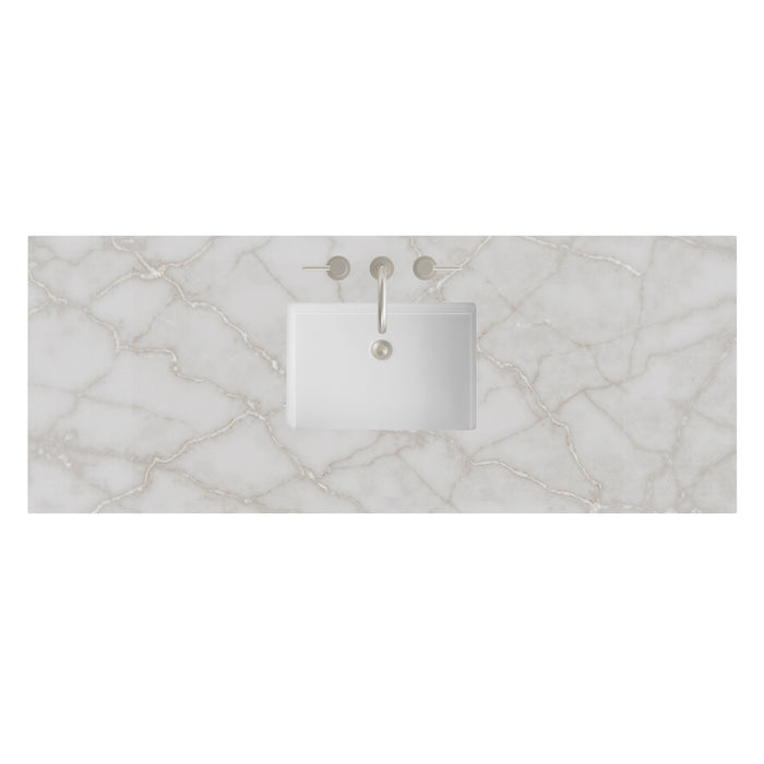 60" Single Top, 3 CM Victorian Silver Silestone w/ Sink