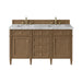 Brittany 60" Double Vanity, Bright White Vanity w/ 3 CM Parisien Bleu Silestone Top