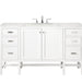Addison 60" Single Vanity, Glossy White w/ 3 CM Eternal Jasmine Pearl Silestone Top