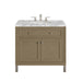 Chicago 36" Single Vanity, Walnut Whisper, w/ 3 CM Carrara Marble Top