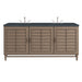 Portland 72" Double Vanity Whitewashed Walnut w/ 3 CM Charcoal Soapstone Silestone Top