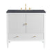 Myrrin 36" Vanity, Bright White w/ 3 CM Charcoal Soapstone Silestone Top