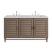 Portland 60" Double Vanity Whitewashed Walnut w/ 3 CM Lime Delight Silestone Top