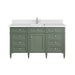 Brittany 60" Single Vanity, Saddle Brown w/ 3 CM White Zeus Silestone Top