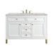 Chicago 48" Single Vanity, Glossy White, w/ 3 CM Victorian Silver Silestone® Top