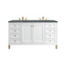 Chicago 60" Double Vanity, Glossy White, w/ 3 CM Parisien Bleu Silestone® Top