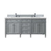 Brittany 72" Double Vanity, Urban Gray w/ 3 CM Eternal Jasmine Pearl Silestone Top