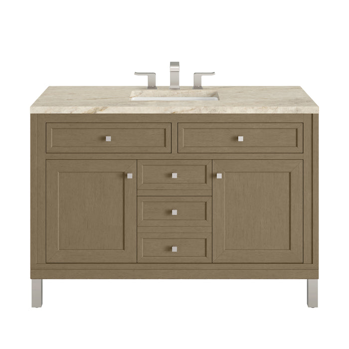 Chicago 48" Single Vanity, Smokey Celadon, w/ 3 CM Siberian Silestone Top w/FreePower Wireless Charger