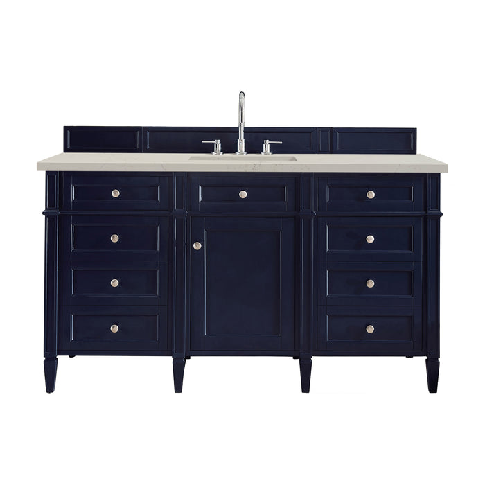 Brittany 60" Single Vanity, Urban Gray, w/ 3 CM Siberian Silestone Top
