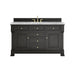 Brookfield 60" Single Vanity, Black Onyx w/3 CM Carrara White Marble Top