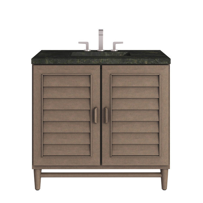 Portland 36" Single Vanity, Whitewashed Walnut, w/ 3 CM Phantome Eclos Top