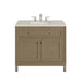 Chicago 36" Single Vanity, Walnut Whisper, w/ 3 CM Siberian Silestone Top