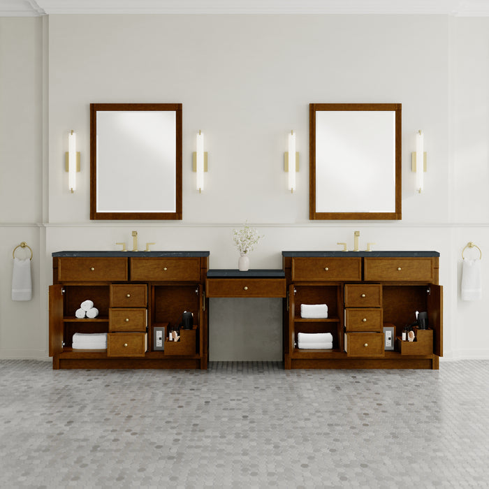 James Martin Vanities Bellshire 120" Dual Vanity Set with 24" Make-Up Counter
