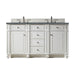 Bristol 60" Double Vanity, Bright White w/ 3 CM Parisien Bleu Silestone Top w/FreePower Wireless Charger