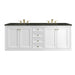 Chicago 72" Double Vanity, Walnut Whisper, w/ 3 CM White Zeus Silestone® Top