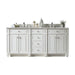 Bristol 72" Double Vanity, Bright White, w/ 3 CM Siberian Silestone Top w/FreePower Wireless Charger