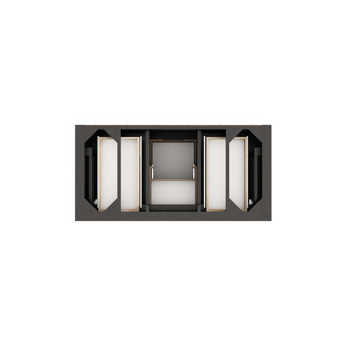 Brookfield 48" Single Vanity, Pecan w/ Single Hole 3CM White Zeus Silestone  Top & Backsplash