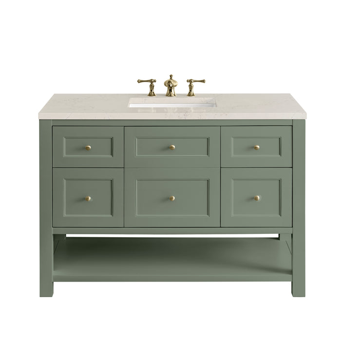 Breckenridge 48" Single Vanity, Light Natural Oak w/ 3 CM Victorian Silver Top w/FreePower Wireless Charger