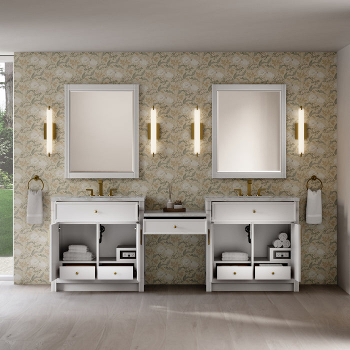 James Martin Vanities Bellshire 96" Dual Vanity Set with 24" Make-Up Counter