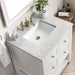 James Martin Breckenridge 30" Single Bathroom Vanity in Bright White, shown in a bathroom setting