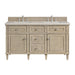Lorelai 60" Double Vanity, Mid-Century Walnut w/ 3 CM Eternal Jasmine Pearl Silestone Top