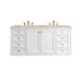 Chicago 60" Double Vanity, Walnut Whisper, w/ 3 CM Victorian Silver Silestone® Top