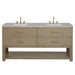 Lucian 72" Double Vanity, Pebble Oak w/ 3 CM White Zeus Silestone Top
