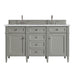 Brittany 60" Double Vanity, Smokey Celadon w/ 3 CM Ethereal Noctis Top w/FreePower Wireless Charger