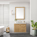 James Martin Laurent 36" Single Bathroom Vanity in Light Natural Oak, shown in a bathroom setting