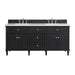 Lorelai 72" Double Vanity, Black Onyx w/ 3 CM White Zeus Silestone Top