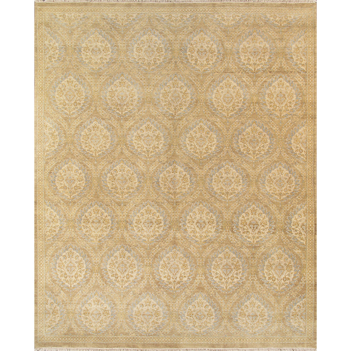 Pasargad Home Ottoman Collection Hand-Knotted Lamb's Wool Area Rug- 8' 2" X 10' 1" PCH-3 BEIGE 8X10